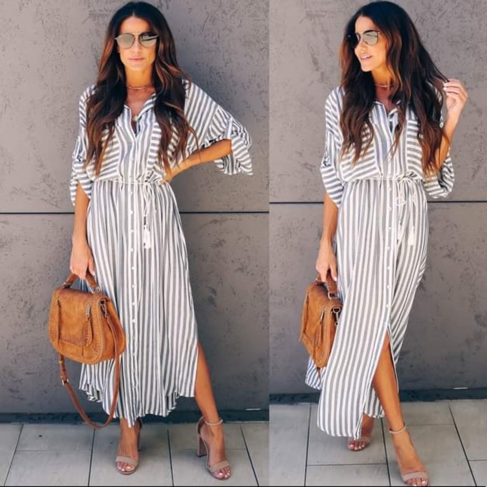 Vici Boston Striped Maxi Dress